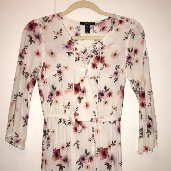 Floral printed dress with slit - Picture 2 of 6